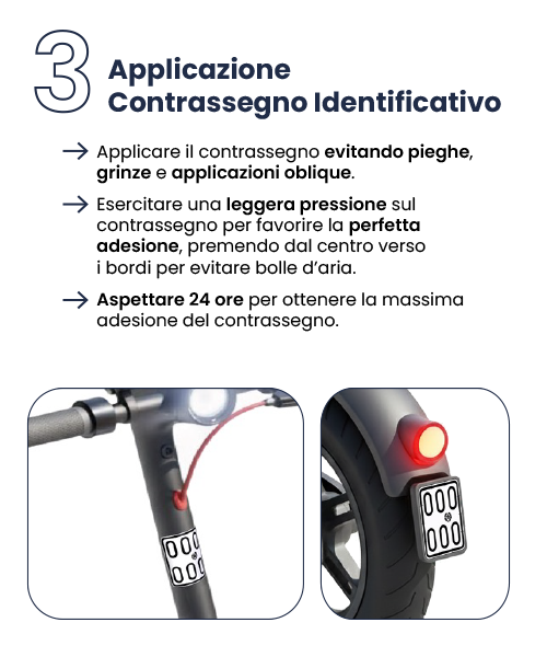 Step 3: tempi di adesione e verifica visibilità contrassegno